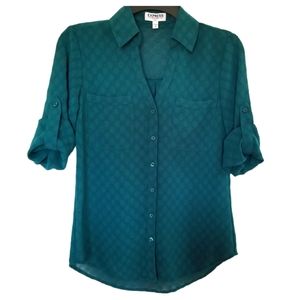 Express XS Polka Dot Two Pocket Portofino Shirt